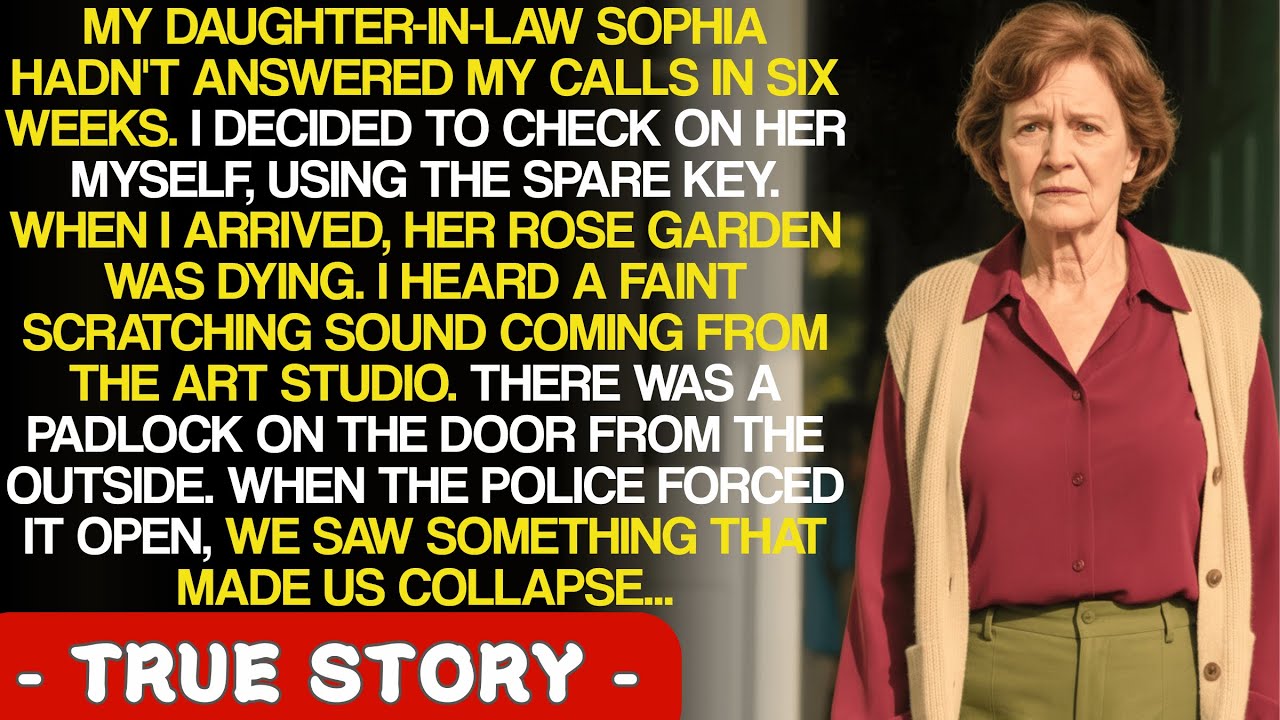 My daughter-in-law hadn't answered in six weeks. When I used my spare key, her roses were dead...