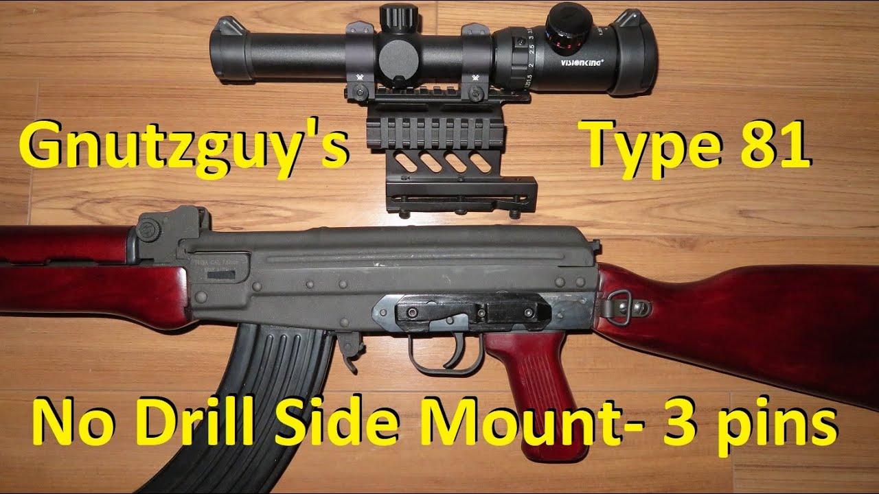 My DIY No Drill Side Mount- 3 pins. Type 81 fixed with Optic ready. Hack&Mod *