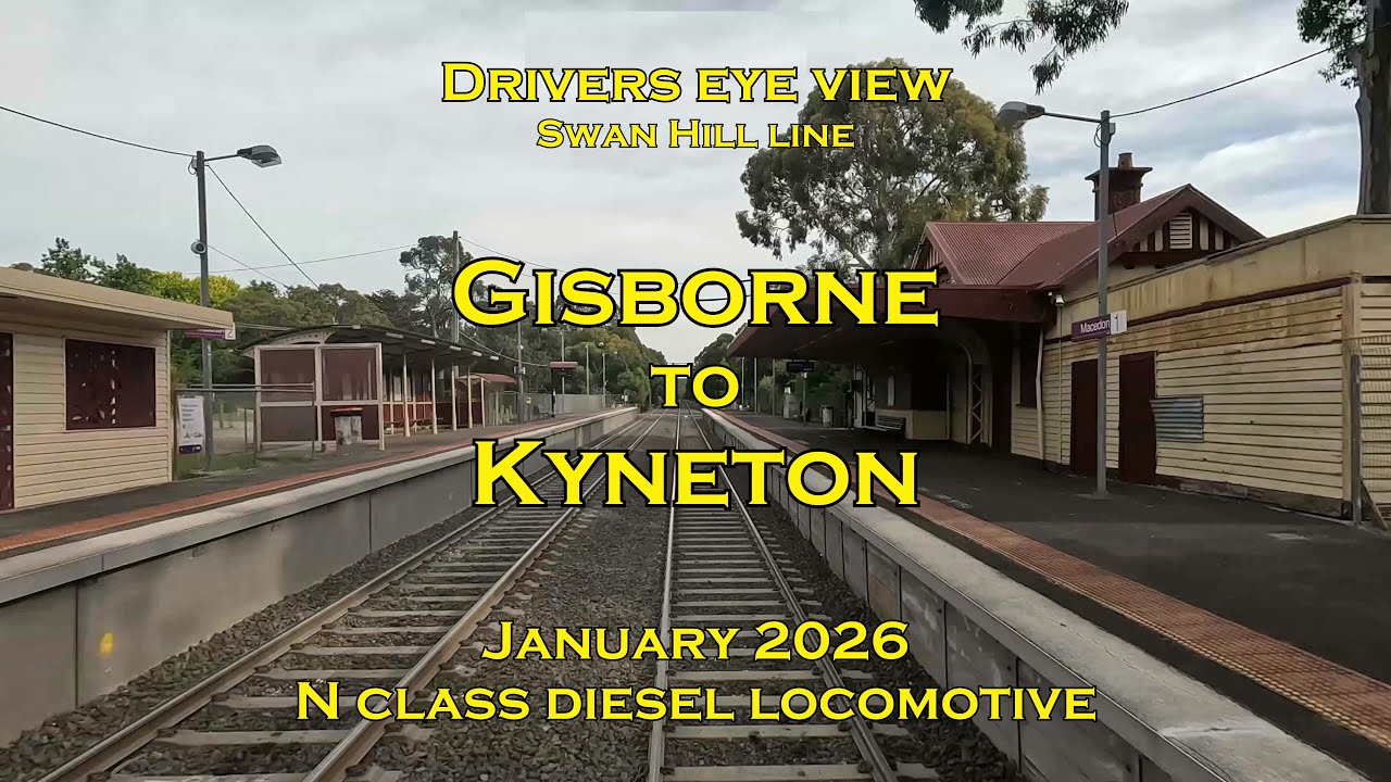 Drivers eye view, Gisborne to Kyneton, N class, Jan 2026