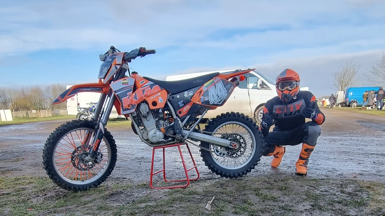 Washbrook farm motocross 28/01/2023 novice group ktm exc250 2002Lithuanian in uk(trying ride faster)