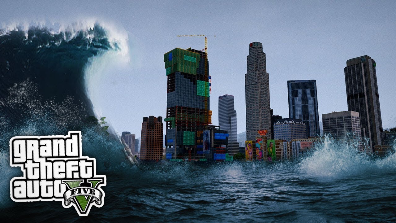 TSUNAMI IN LOS SANTOS! 😱 - GTA 5 REAL LIFE MOD