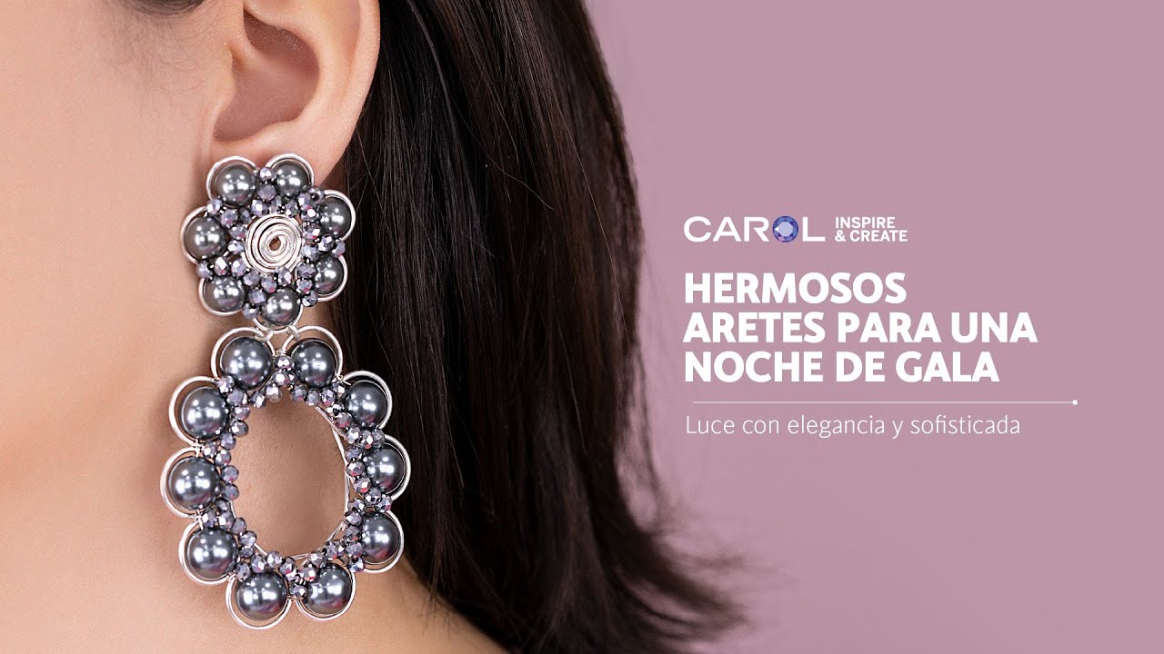 💜✨Cómo realizar HERMOSOS MAXI ARETES en ALAMBRISMO con PERLAS SINTÉTICAS - PASO A PASO - DIY✨💜