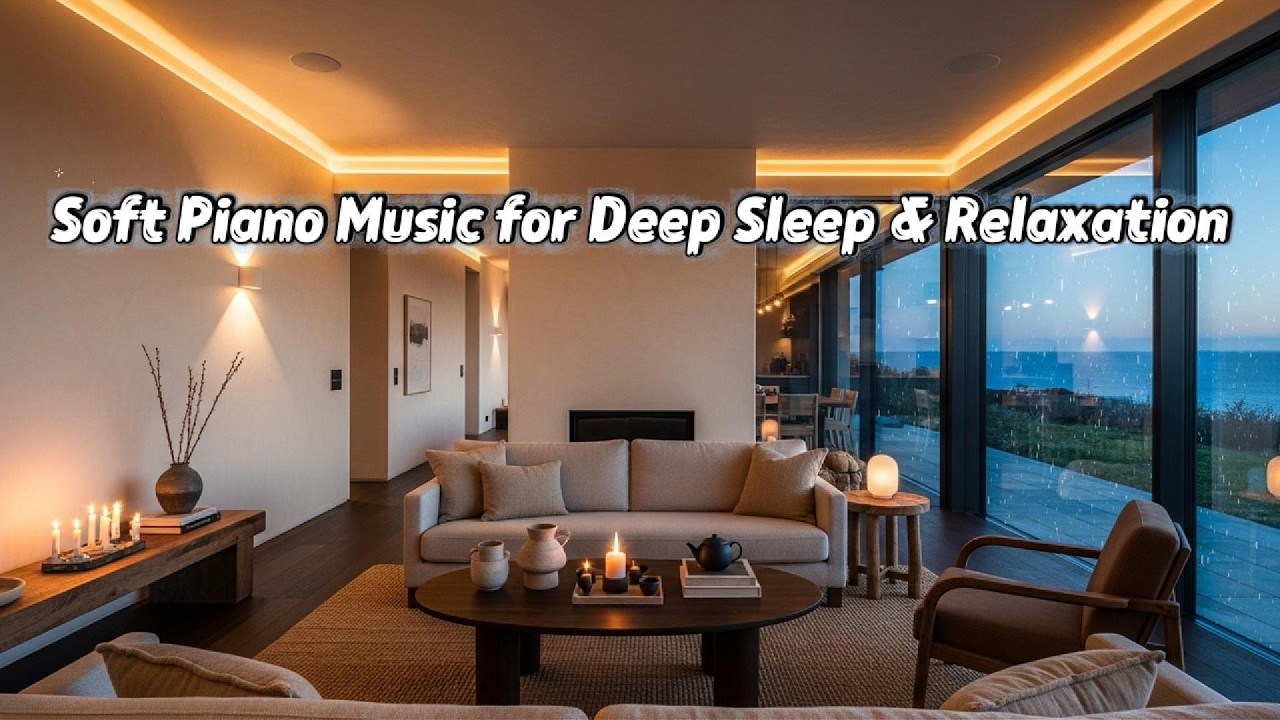 Cozy Rainy Cabin at Blue Hour 🌧️ Soft Piano Music for Sleep, Study & Stress Relief