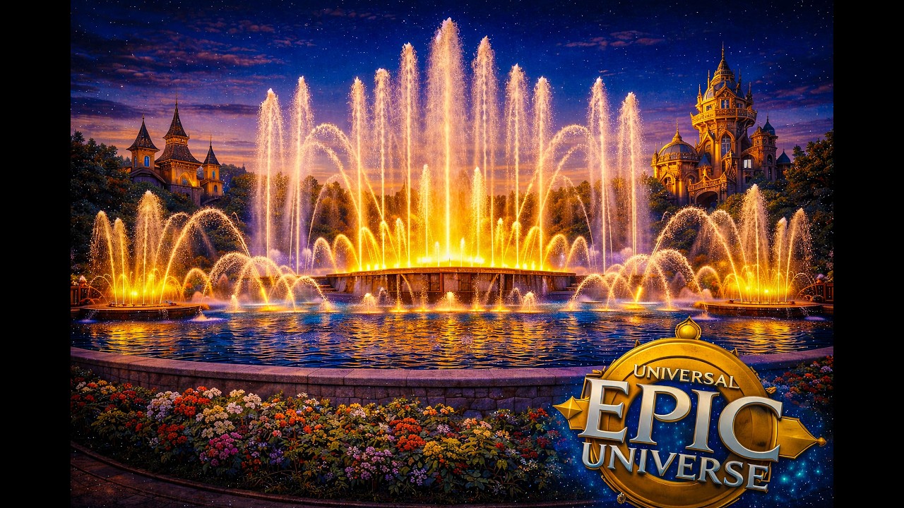 Universal Epic Universe Night Fountain Show  | The Most Magical Night Spectacular!