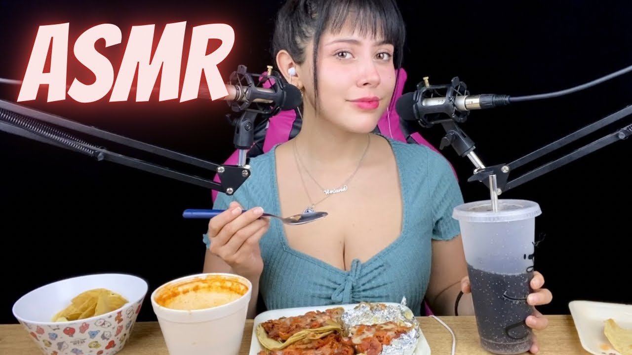 ASMR español ✨ MUKBANG AL PASTOR 👅 comiendo tacos y más uwu