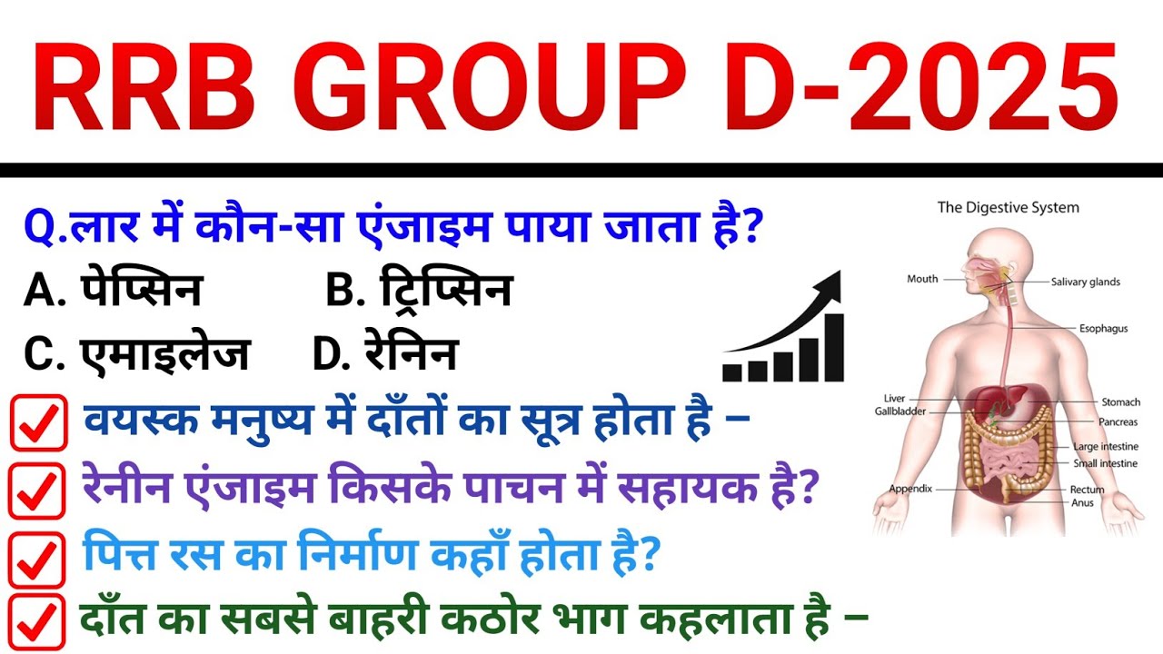 DIGESTIVE SYSTEM || TOP_25 || VERY IMPORTANT || BY NAVEEN RAJ || RRB ,NTPC., SSC GD, UPP, ALP ETC ||