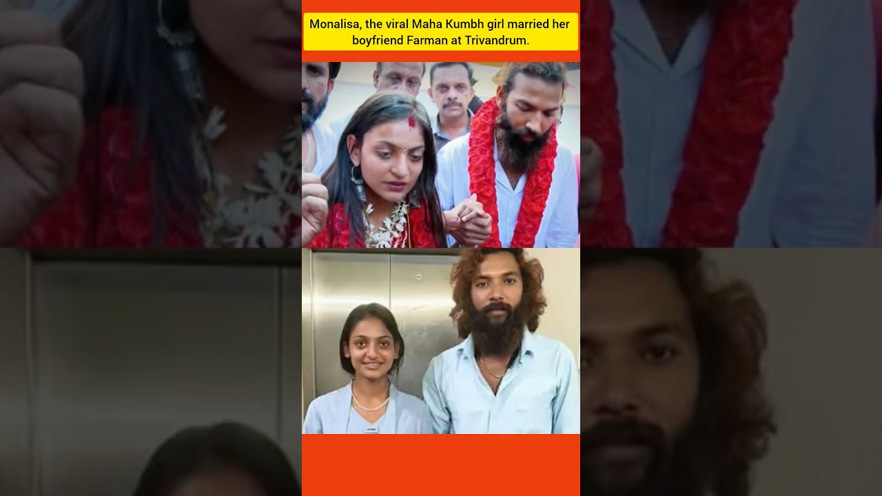 Viral Maha Kumbh Girl Marriage 😲 | Monalisa Married Her Boyfriend in Thiruvananthapuram ❤️ #Shorts