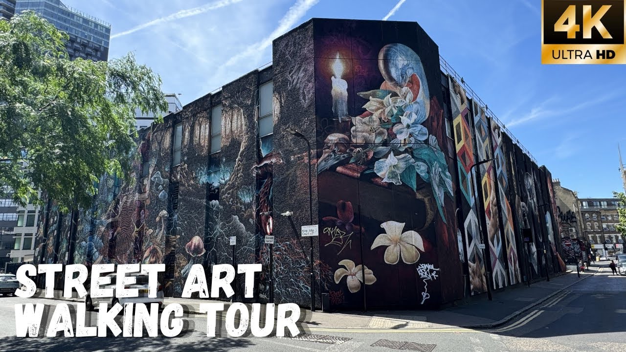 INCREDIBLE London Street Art Walking Tour | Walking through Vibrant Shoreditch & Brick Lane [4K]