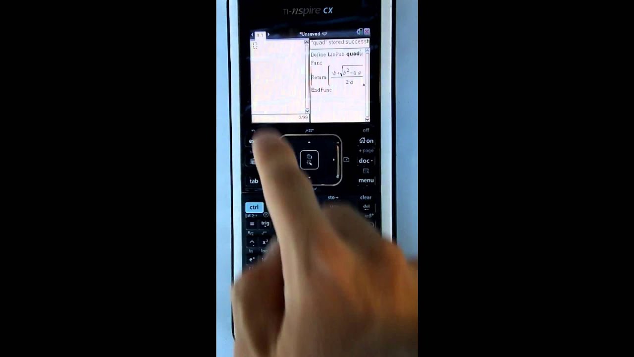 -How To- Program TI-Nspire Quadradic Formula