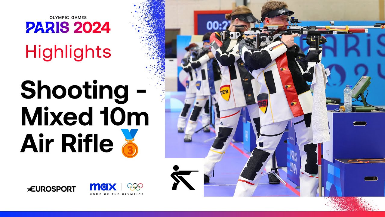 Shooting 10m Air Rifle Mixed Teams | Bronze Match Highlights | Paris 2024 Olympics | #Paris2024