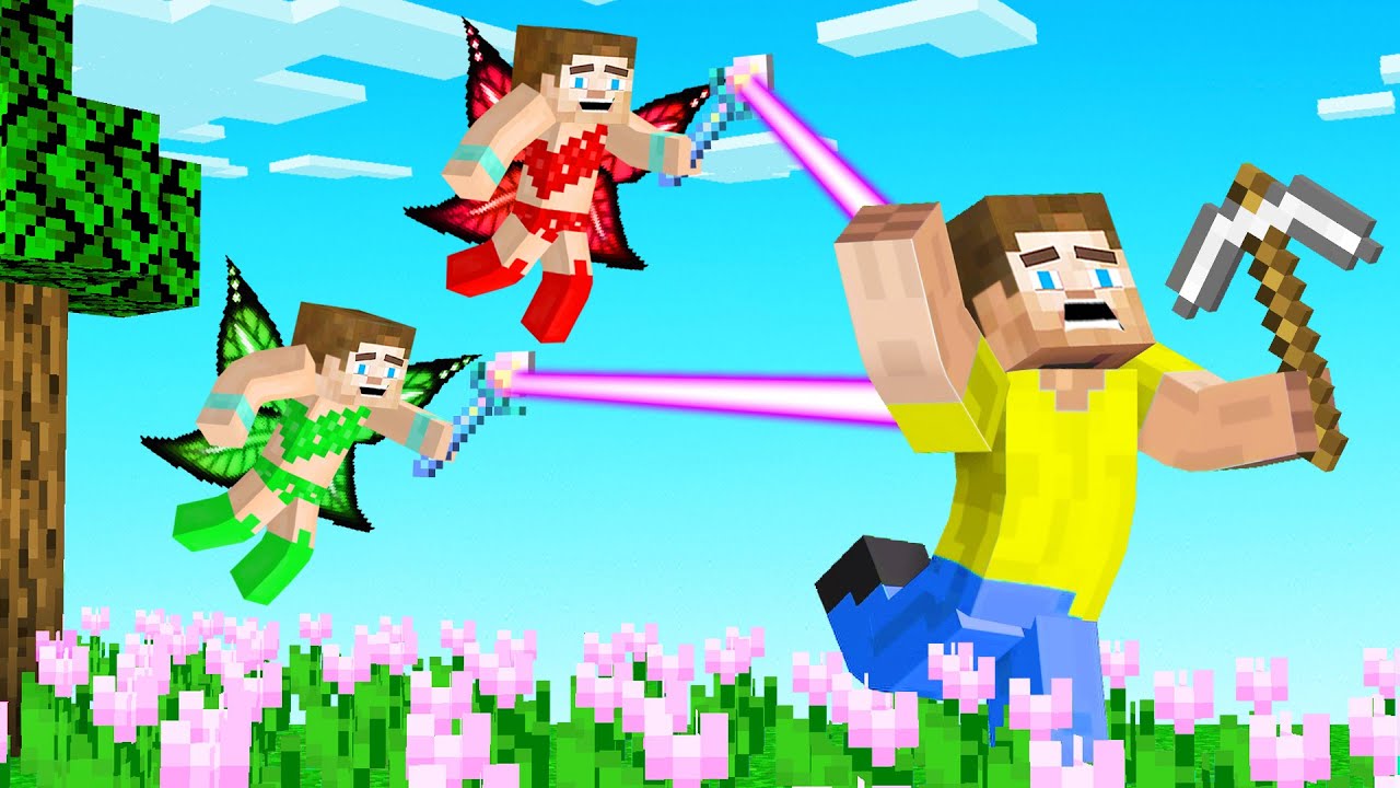 HUNTERS vs SPEEDRUNNER As FAIRIES! (Minecraft)