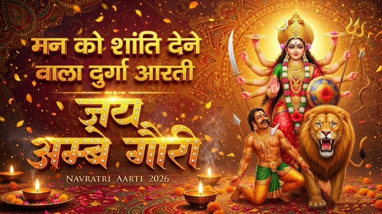 नवरात्रि विशेष आरती : जय अम्बे गौरी | LYRICAL Aarti |Jai Ambe Gauri Aarti |Durga Ji Aarti,Devi Aarti