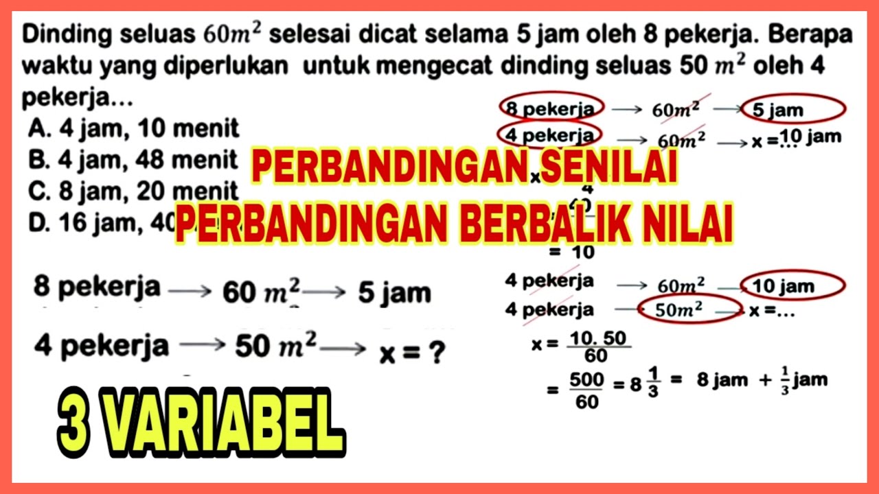 Cara Mudah Selesaikan Soal Perbandingan Senilai & Berbalik nilai dengan 3 variabel| TIU CPNS 2021