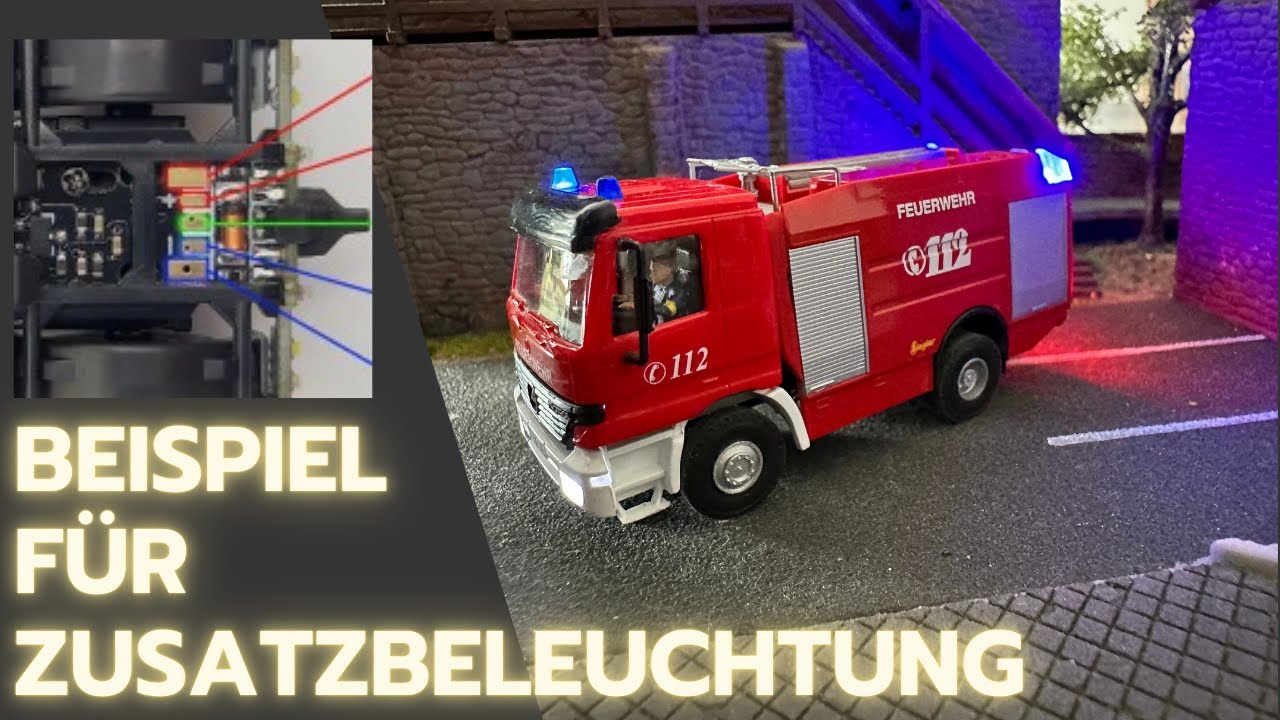 Anschluss Zusatzbeleuchtung an Erweiterungsausgang Viessmann CarMotion Fahrzeug LKW Beleuchtung LED