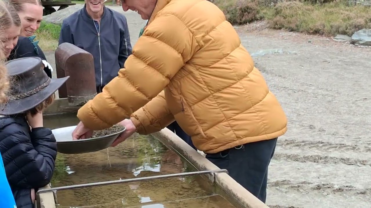 Gold panning in New Zealand 