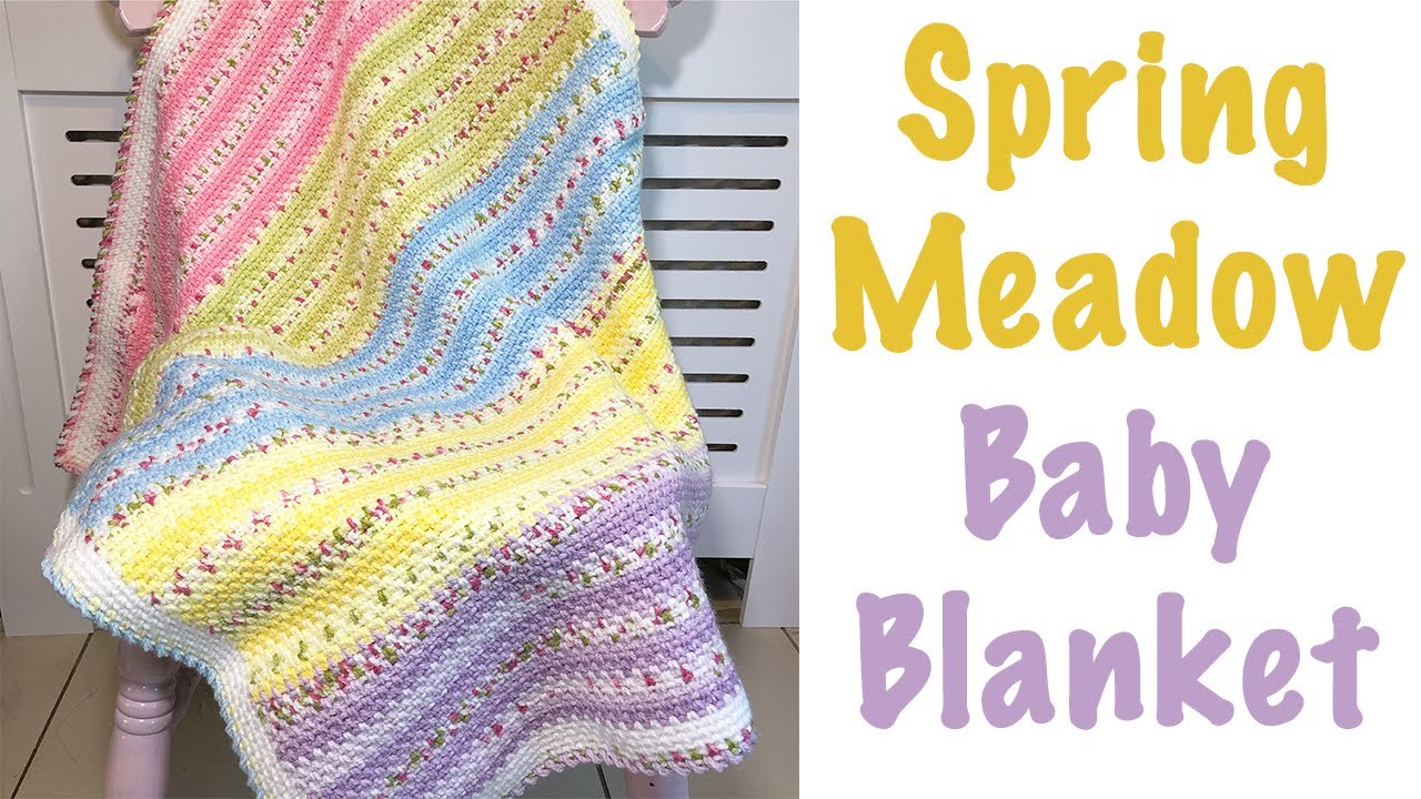 🌸 VERY EASY Crochet Baby Blanket - Spring Meadow (for beginners!) One Row Repeat!