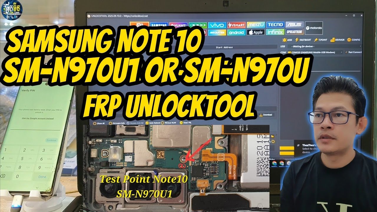 Инструмент для разблокировки FRP для Samsung Note 10 SM-N970U1 или SM-N970U
