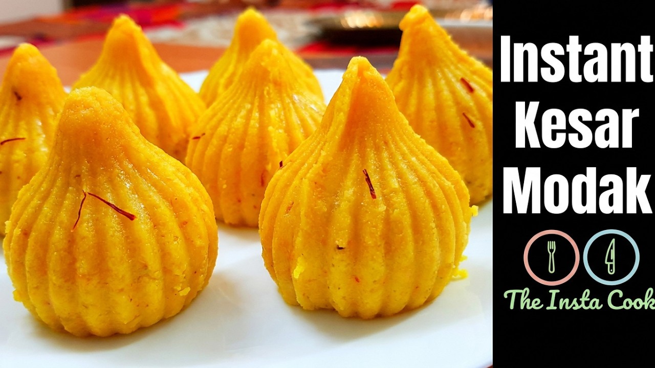 Ganesh Chaturthi recipes | Instant Kesar Modak recipe | Easy Kesar Modak recipe | The Insta Cook