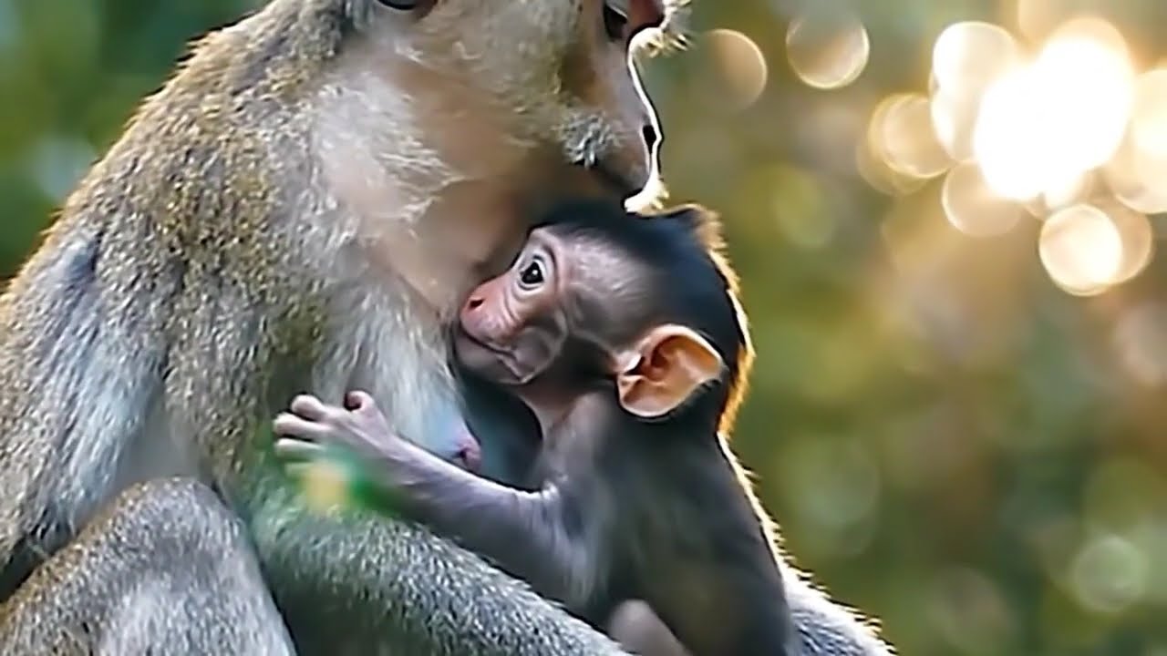 Injured Mother Monkey Seeks Her Baby After Falling from Tree