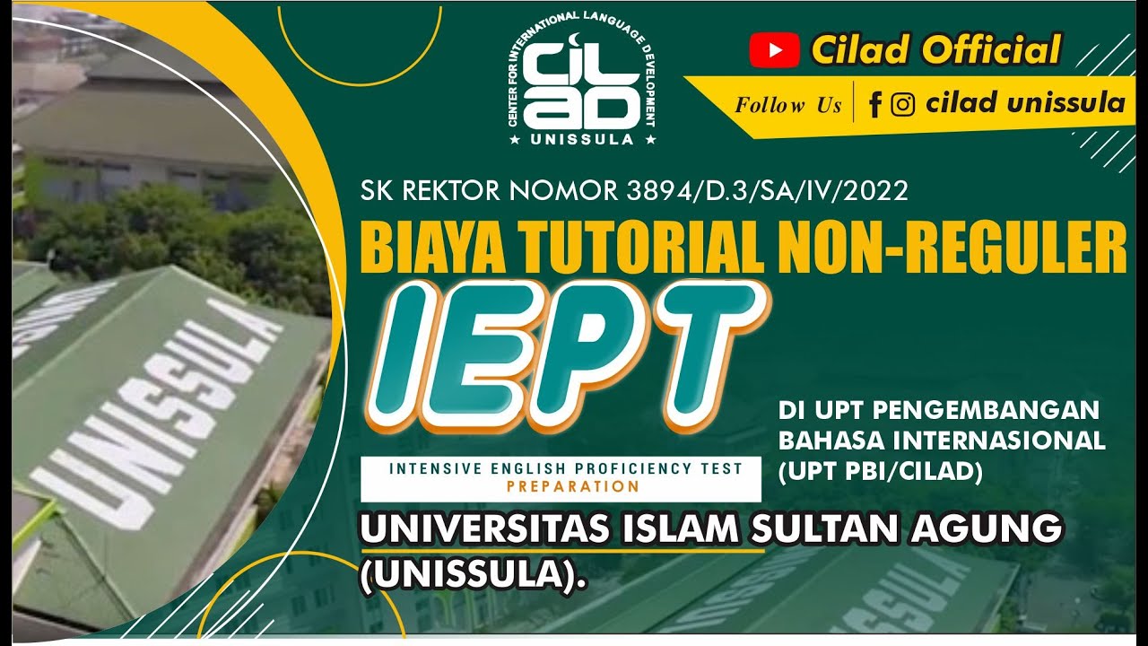 BIAYA TUTORIAL NON-REGULER (IEPT) PREPARATION)  SK REKTOR NOMOR Nomor 3894/D.3/SA/IV/2022