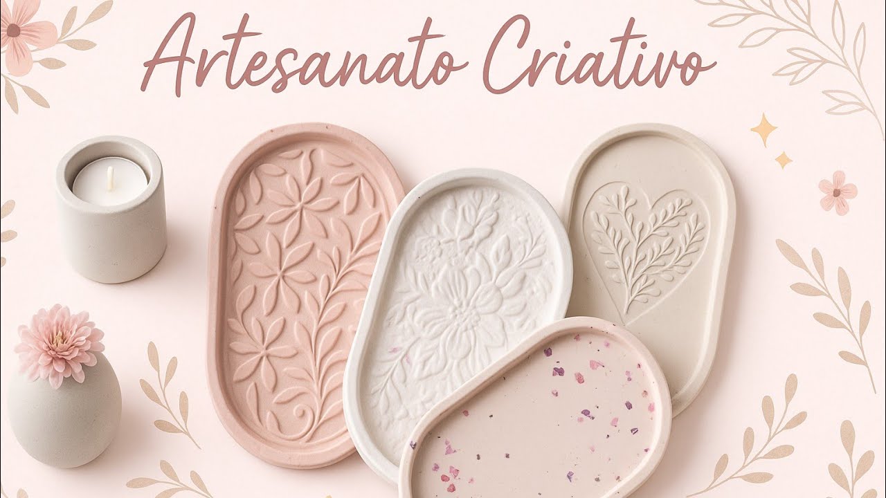 Como Fazer Bandeja Oval de Cimento / Faça Você Mesmo Bandeja Fácil artesanato criativo 