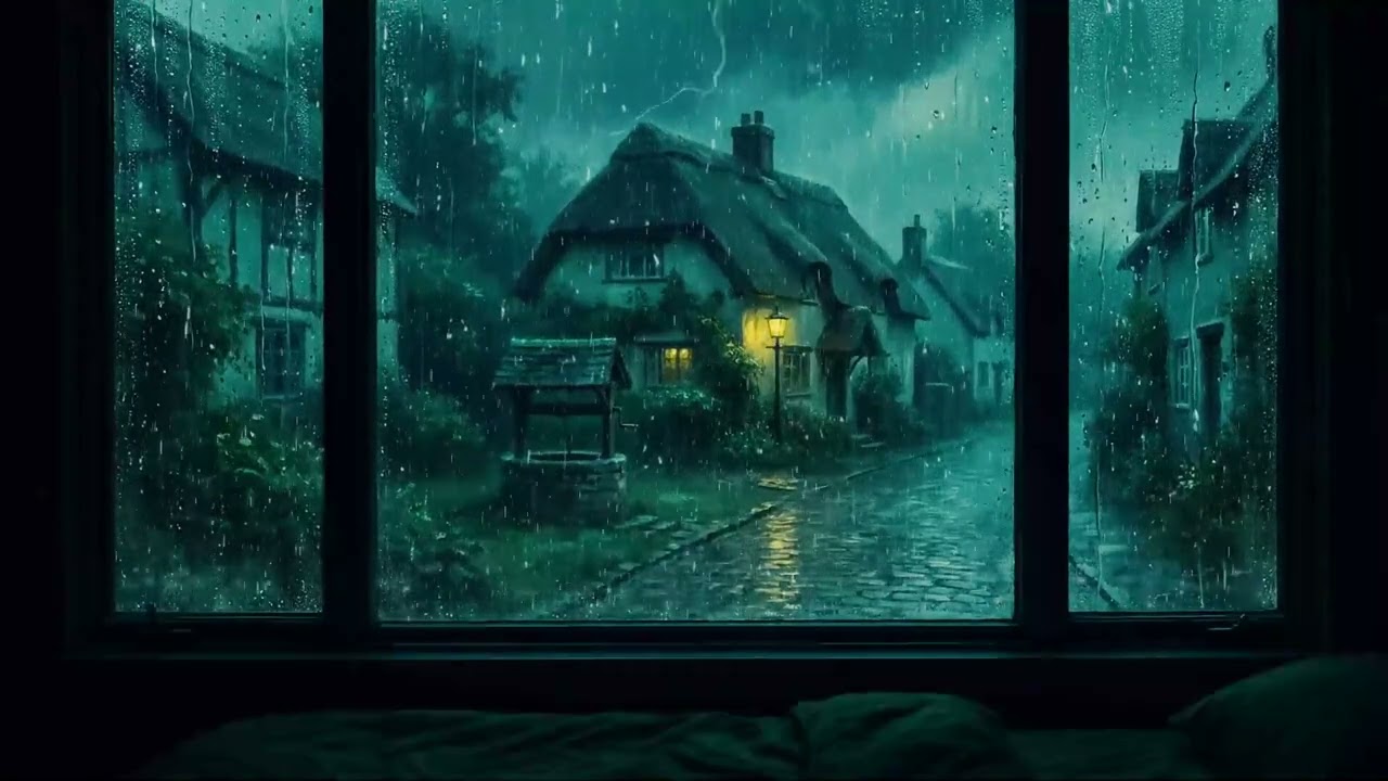 Rain Sound On Window with Thunder Sounds | Soothing Heavy Rain for Relaxation and Deep Rest