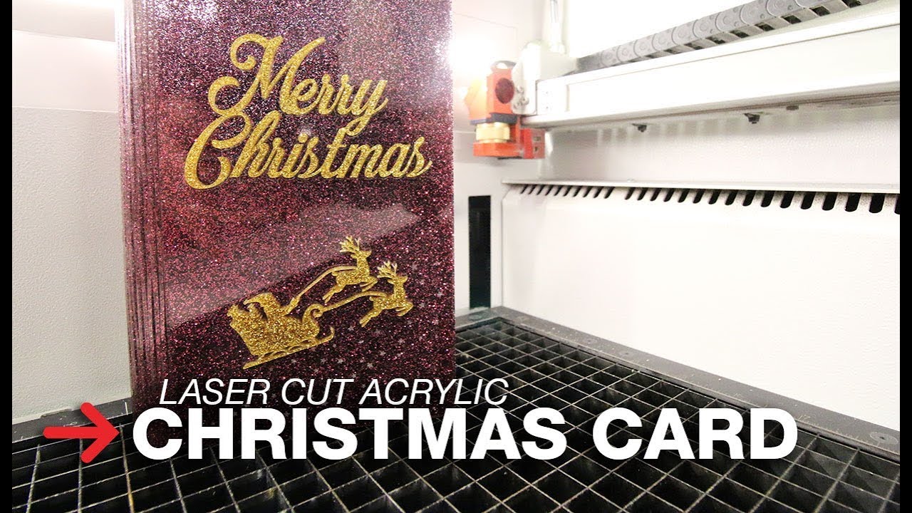 DIY Christmas Card | Laser Cut Glitter Acrylic | Acrylic Greeting Card