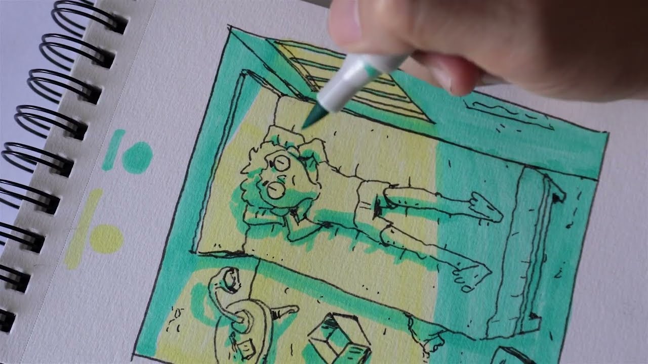 Coloring Trick With ONLY Two Markers ASMR Drawing