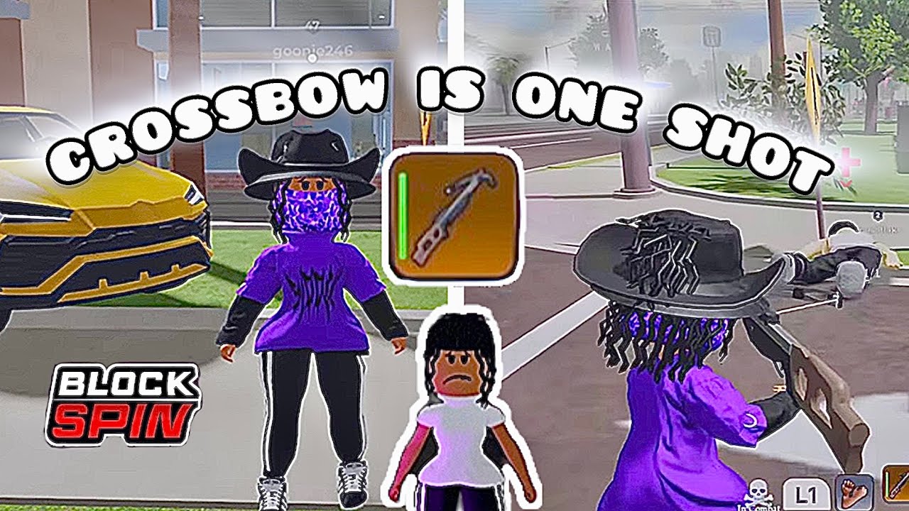 TAKING LOOT WITH MY LEGENDARY CROSSBOW IN ROBLOX BLOCKSPIN