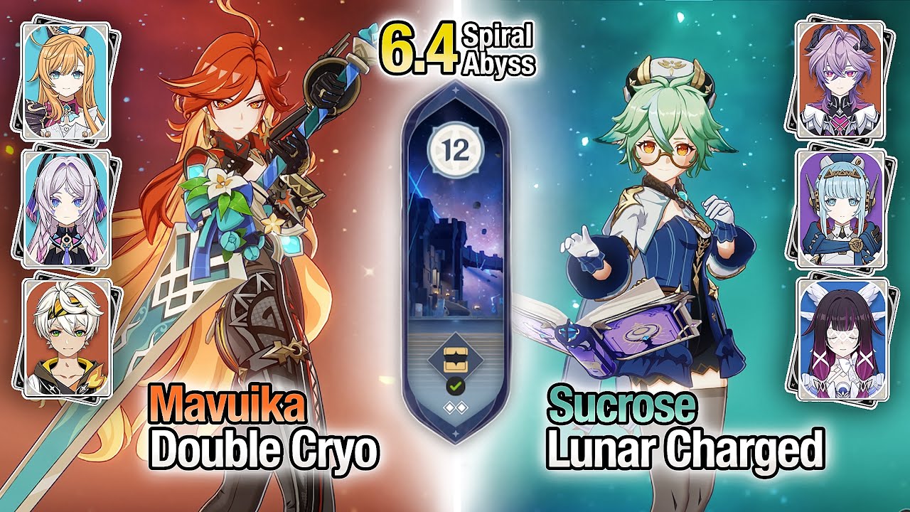 C0 Mavuika Double Cryo & C0 Sucrose Lunar Charged | Spiral Abyss 6.4 | Genshin Impact