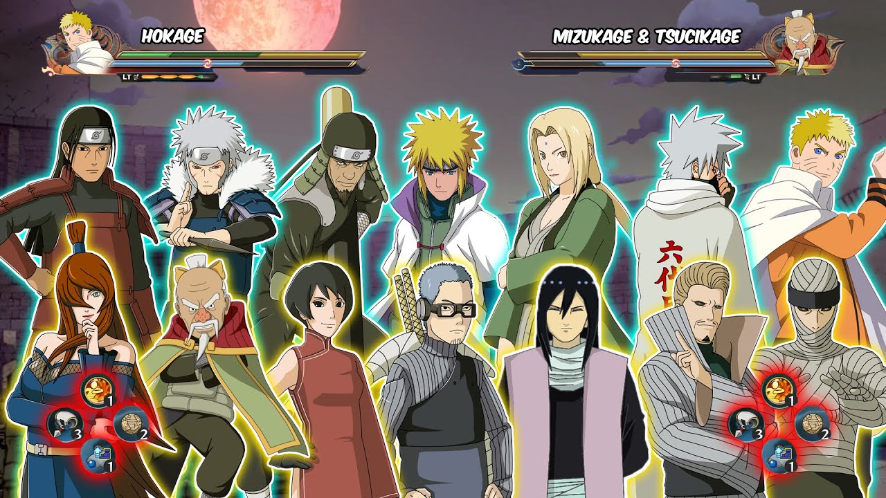 SEMUA HOKAGE VS MIZUKAGE & TSUCHIKAGE | Naruto Storm 4 MOD