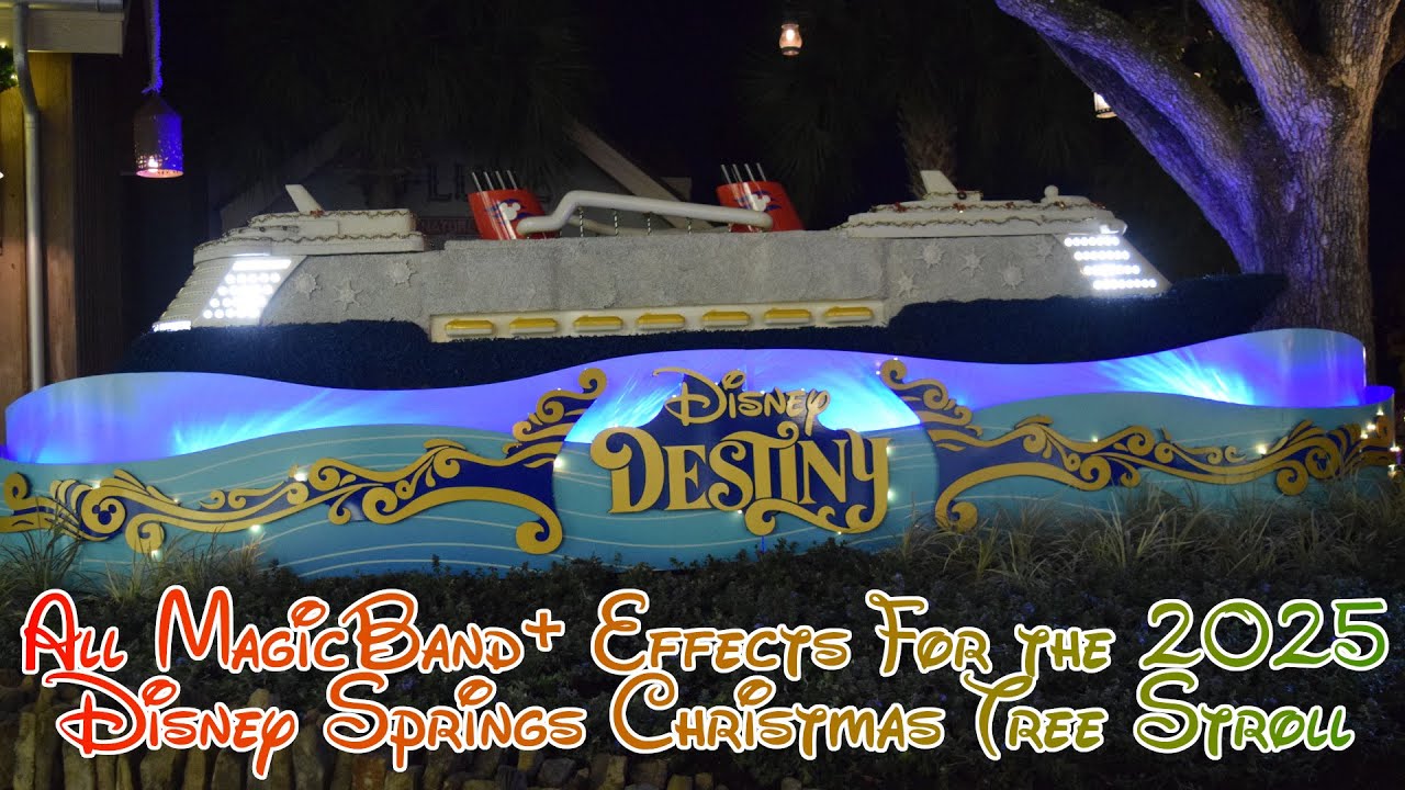 Disney Springs Christmas Tree Stroll 2025 - Every Tree with MagicBand+ Effects | Disney World