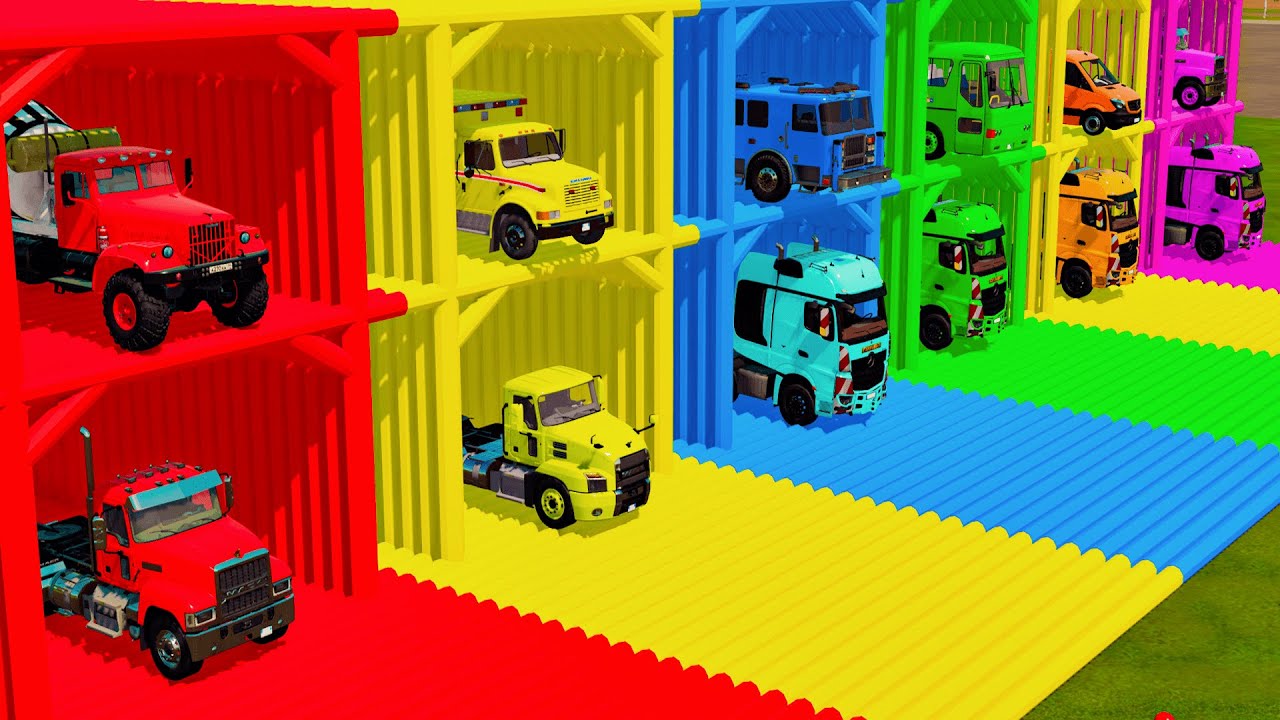 TRANSPORTING POLICE CARS, FIRE TRUCKS and AMBULANCE with MAN TRANSPORTERS! Farming Simulator 22