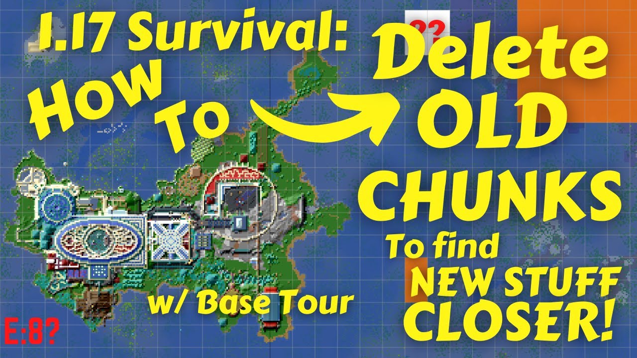 How to Delete Old Chunks, to find new stuff closer! Quick Island Base Tour! Minecraft 1.17 Survival
