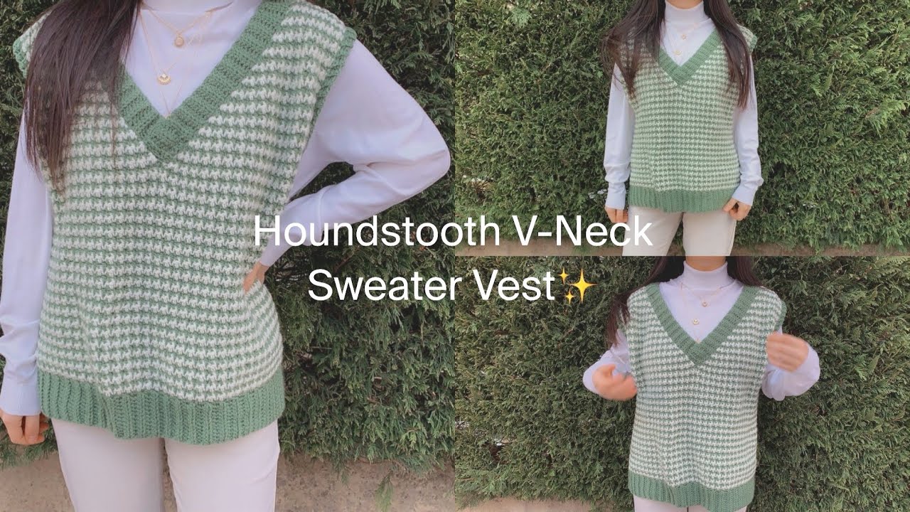 How to crochet my Oversized houndstooth sweater vest