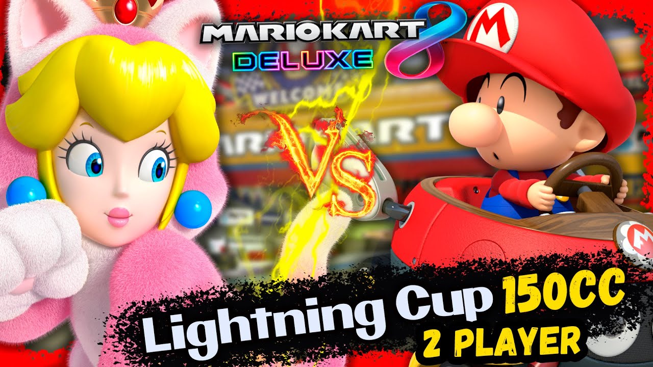 Mario Kart 8 Deluxe Multiplayer 2021 – 2 Players | Lightning Cup 150cc (Baby Mario vs Cat Peach)