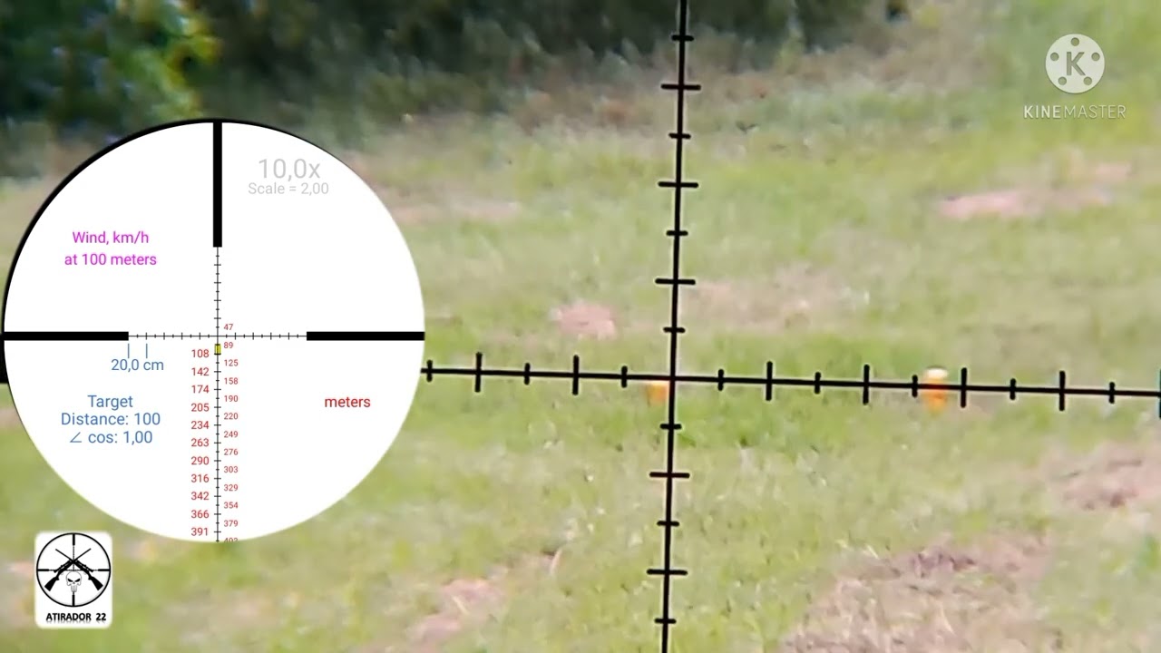 Rifle 8122 - Tiros de 30m a 100m utilizando a compensa&ccedil;&atilde;o nos mildots  do reticulo da luneta...