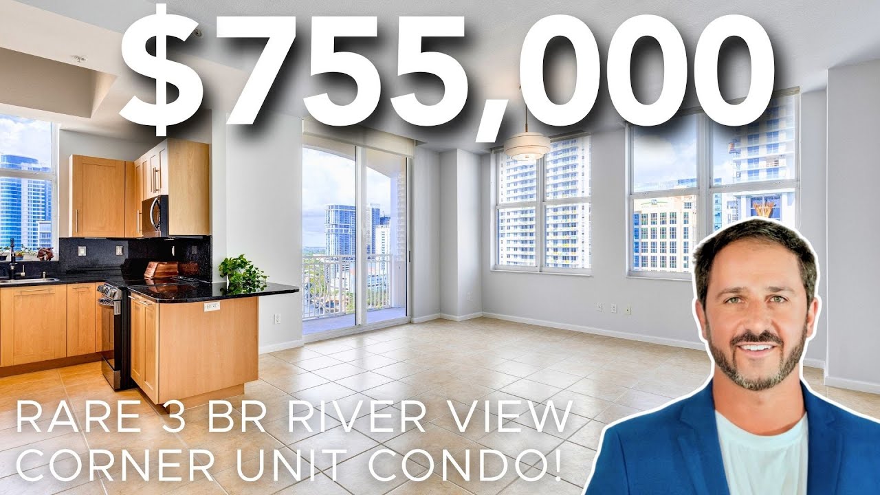 Downtown Fort Lauderdale River Facing 3 BR Corner Unit Condo Sold - $755,000!