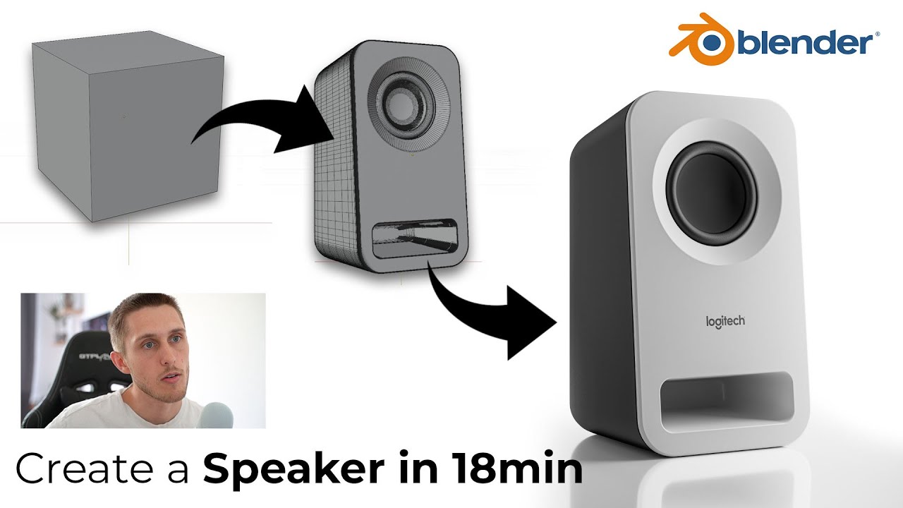 How to create a Speaker in 18min (Product Visualization) | Blender 2.8