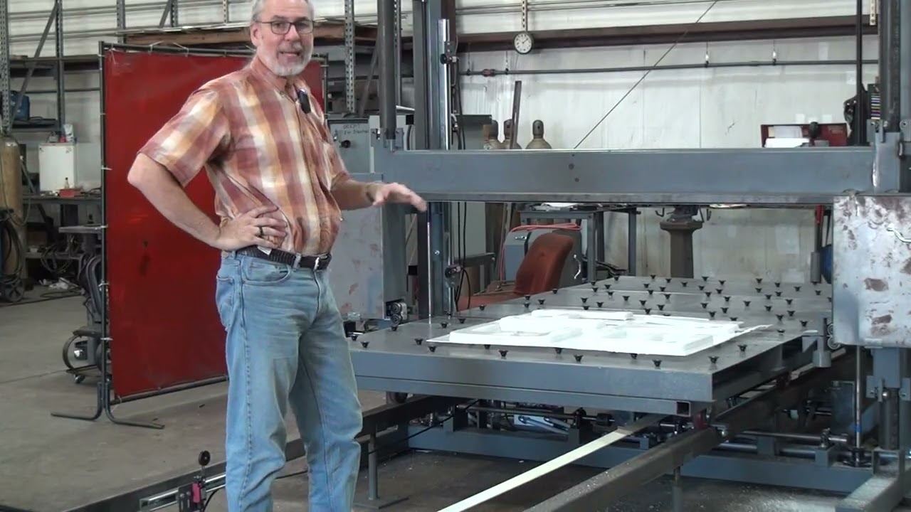 cutting thrermoformed signs on a bandsaw