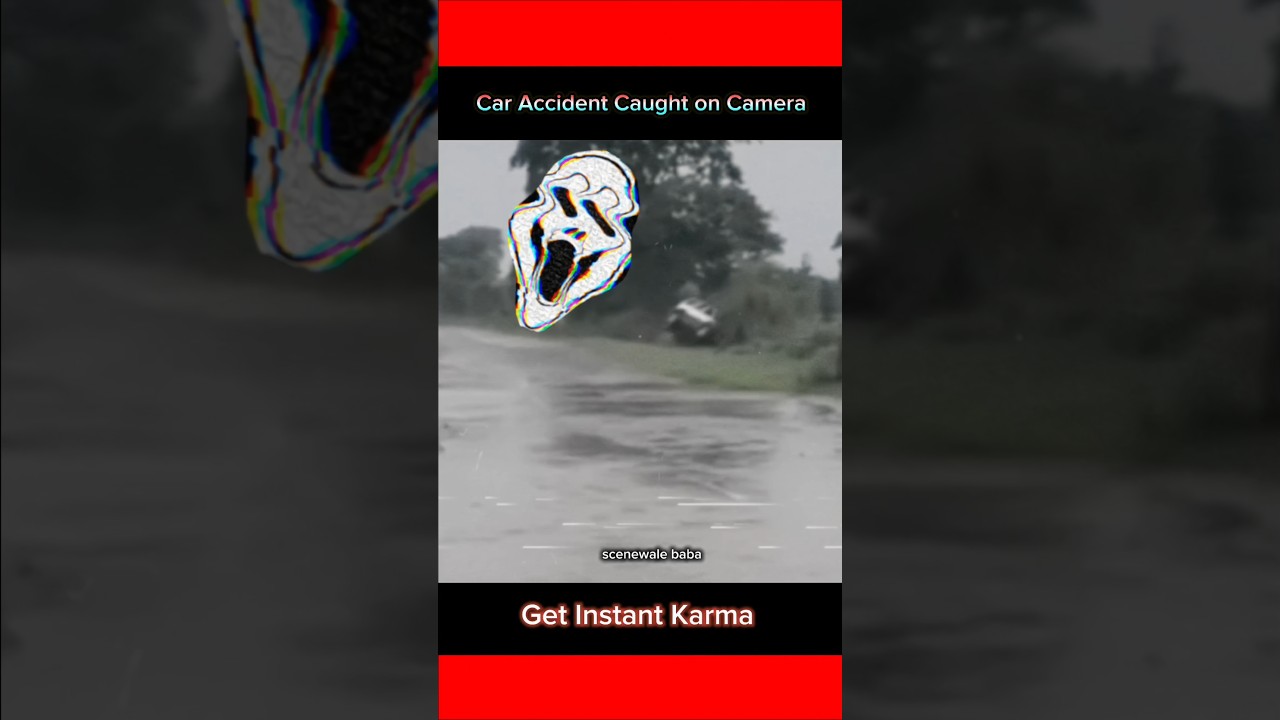 Car Accident Viral Video:Splashes Cyclist| Gets Taught a Lesson Instantly #shorts #caraccidentvideos