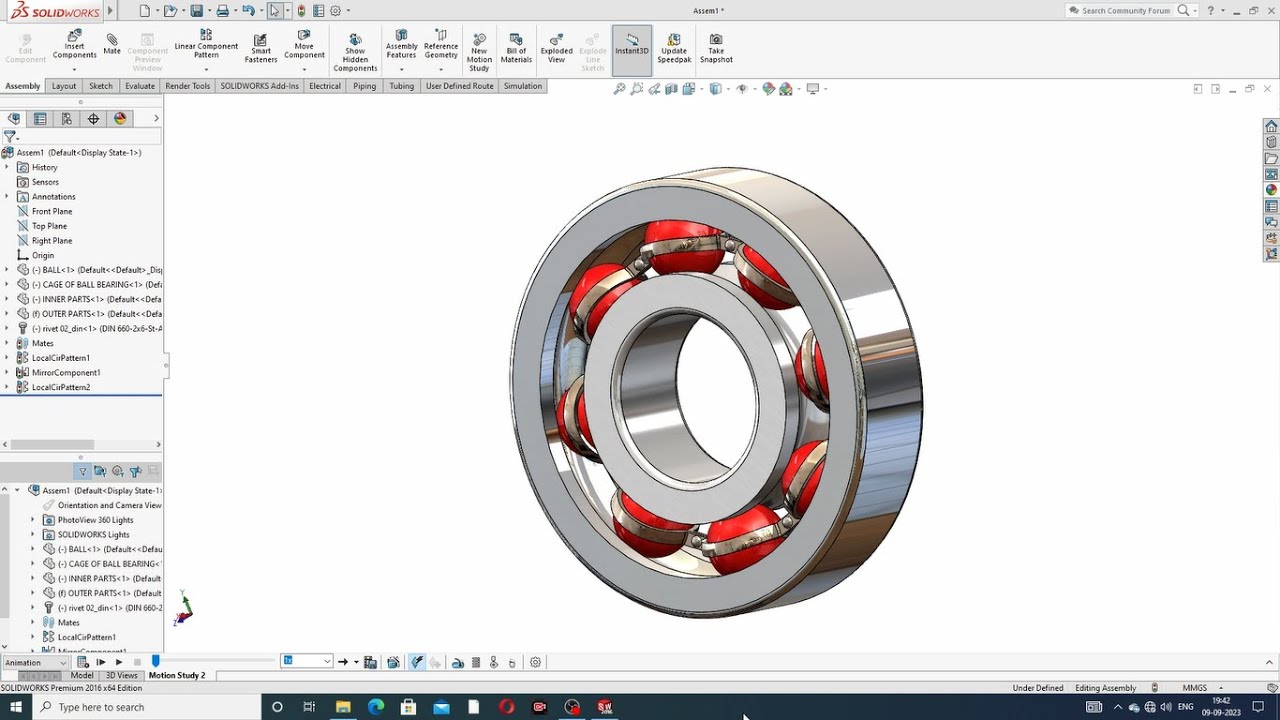 ПРОЕКТ ШАРИКОВОГО ПОДШИПНИКА: АНИМАЦИЯ И ВРАЩЕНИЕ В SOLIDWORKS