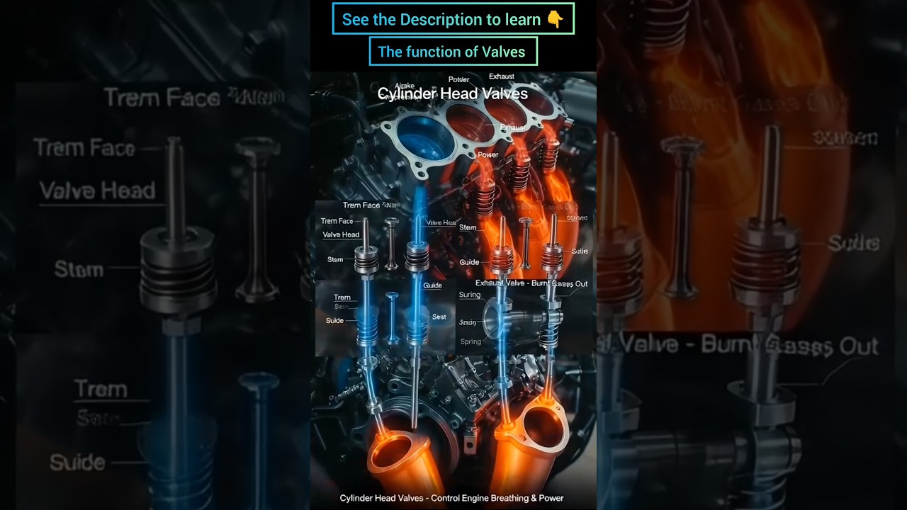 Cylinder Head Valves Explained | Intake & Exhaust Valves Working in Car Engine 