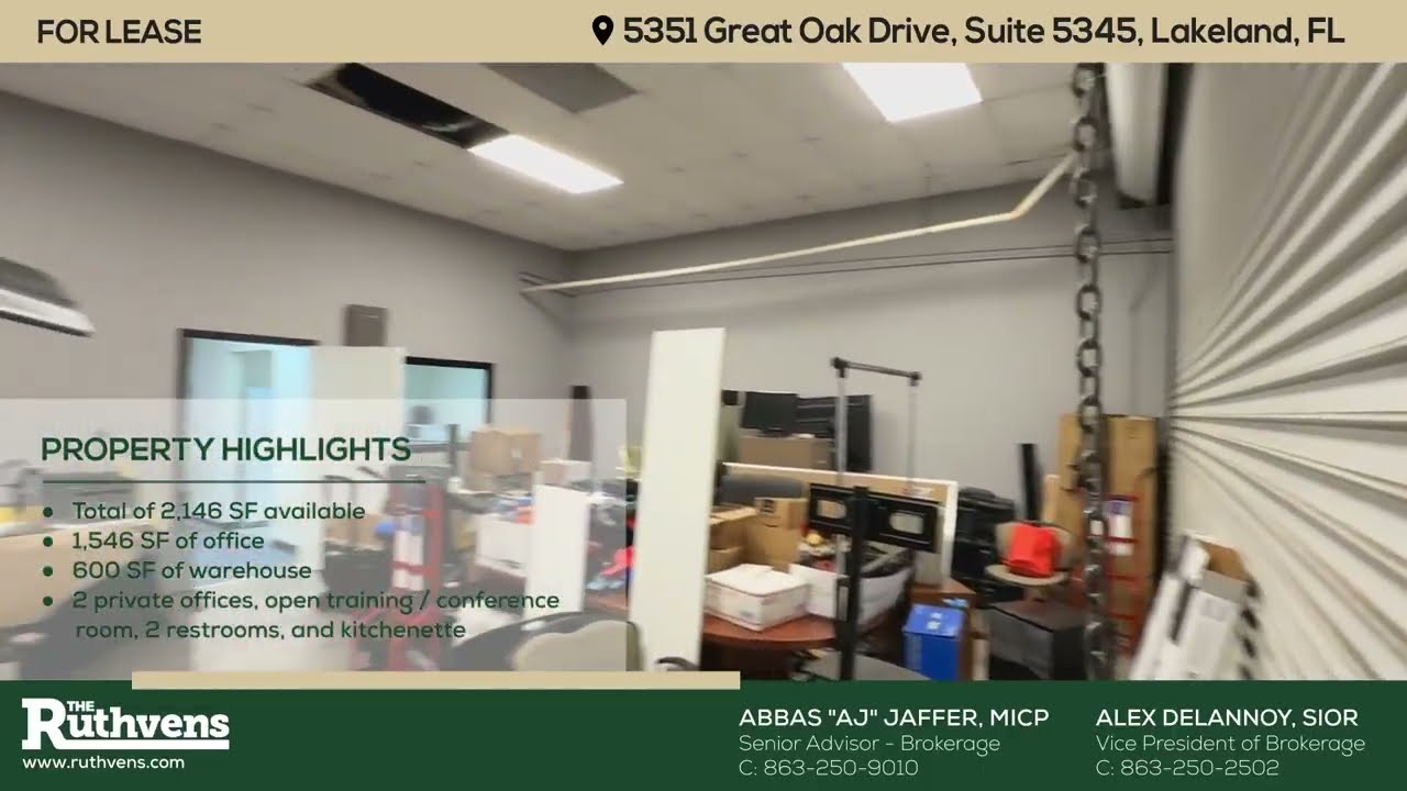 Walkthru video - 5351 Great Oak Dr, Suite 5345, Lakeland, FL 33815 - Flex / Office Building near I-4