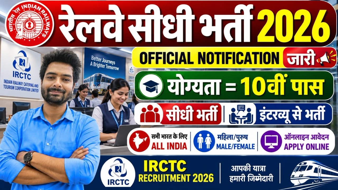 रेलवे भर्ती 2026 | No Exam Job | Railway Vacancy 2026, 10th pass govt jobs 2026 | New Vacancy 2026