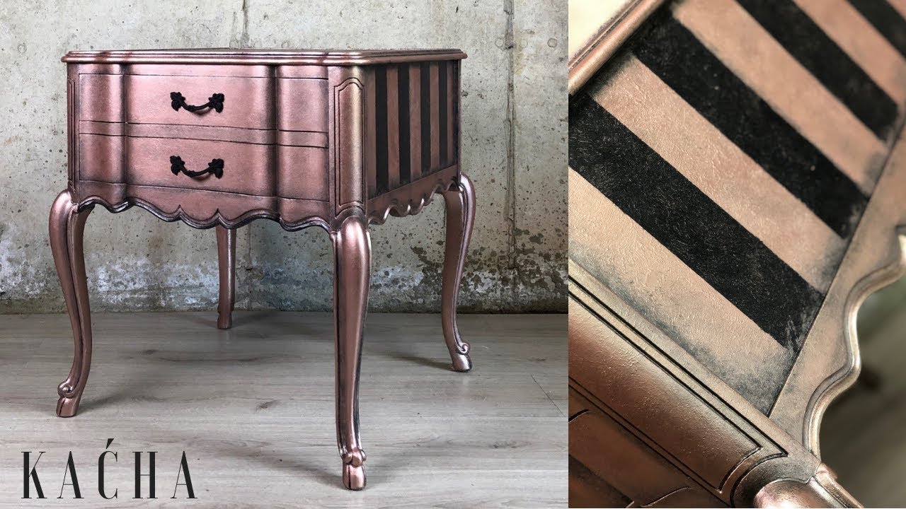 How to layer with Metallic Paint / Furniture Makeover