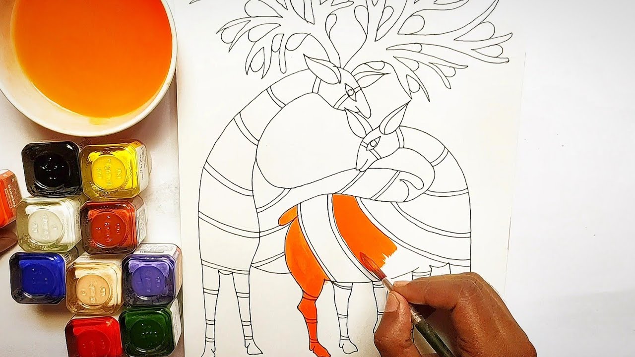 GOND PAINTING FOR BEGINNERS || INDIAN FOLK ART ||