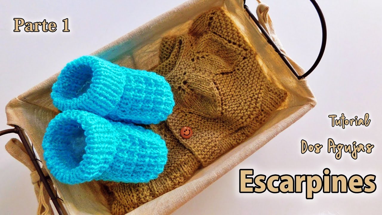 Patrón, tutorial Escarpines, botitas, zapatitos bebes. Dos Agujas, Tricot, Palitos. Parte 1 de 2