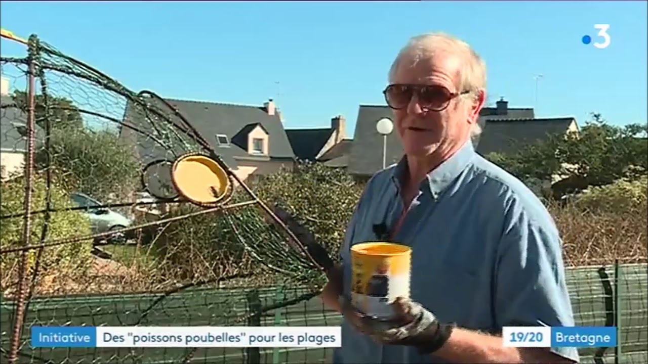 Le poisson-poubelle pédagogique de Sarzeau au JT régional sur France 3