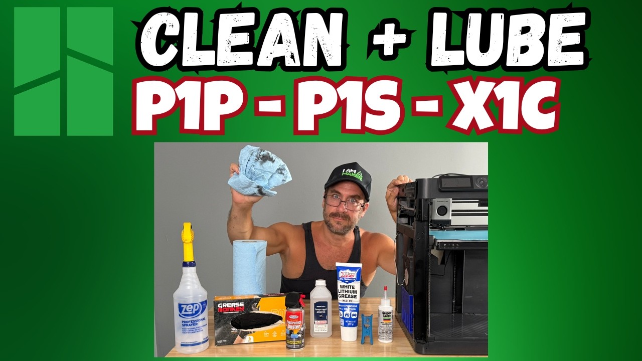 P1S-P1P-X1C Maintenance: Clean & Lube your RODS + LEAD SCREWS. Bambu Lab 3D Printer